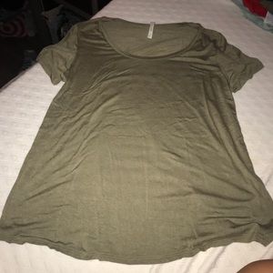 Hardly worn, army green flowy shirt